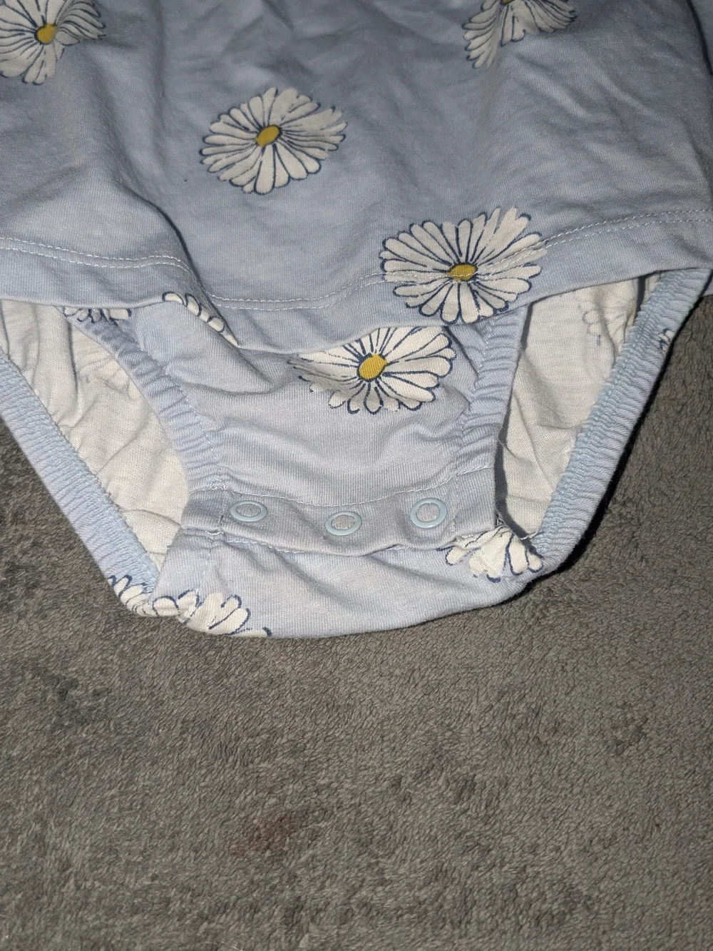 Carter's Light Blue Daisy Print Dress Bodysuit with White Daisies